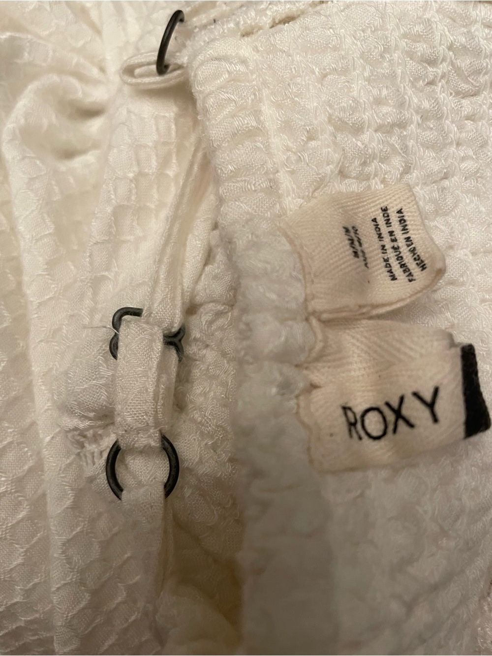🩴 👙 Roxy White Textured Dress Size M - Picture 8 of 8